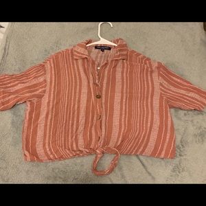 Cropped striped shirt